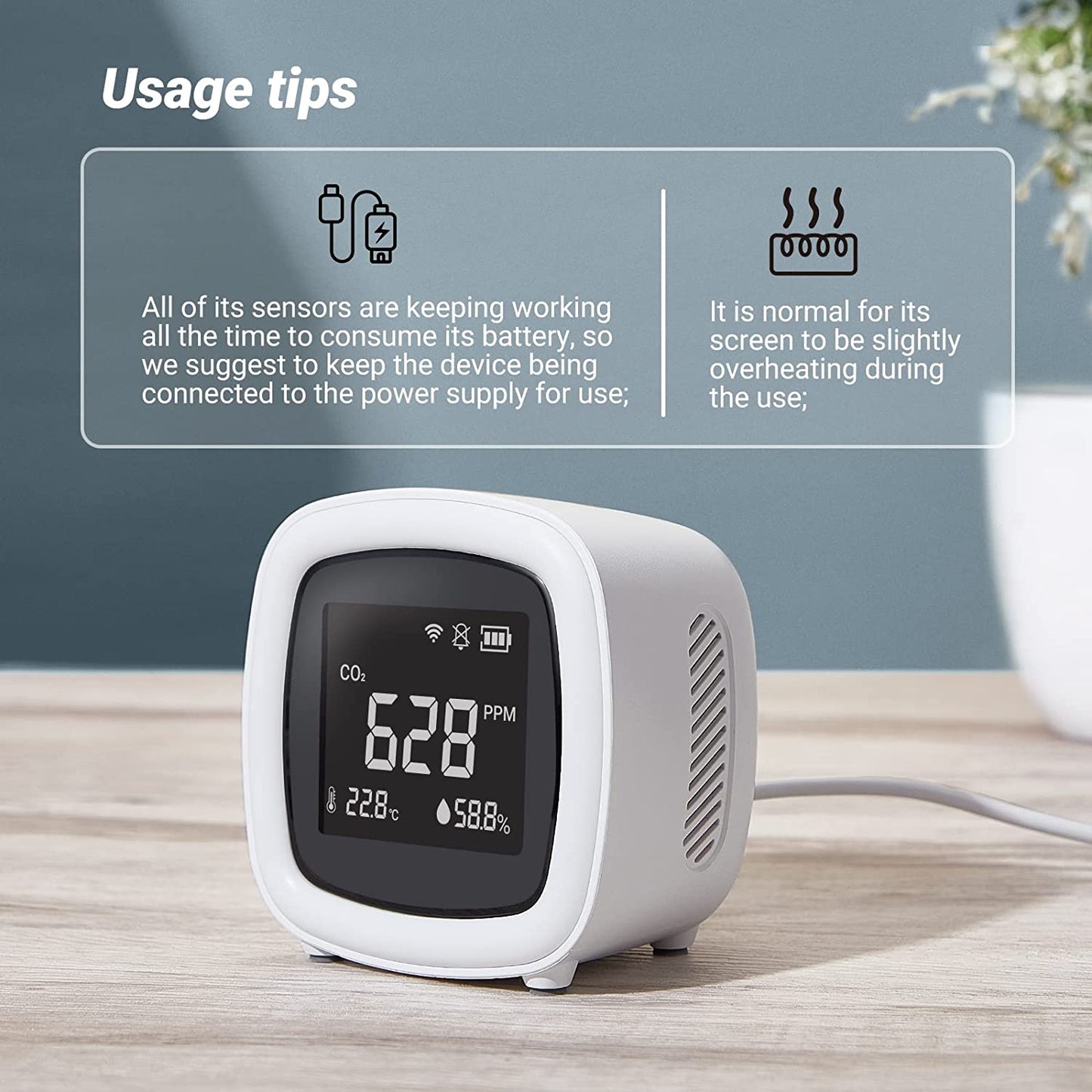 INKBIRD WiFi 3-in-1 Innen CO2-Detektor IAQM-068W | Brehn