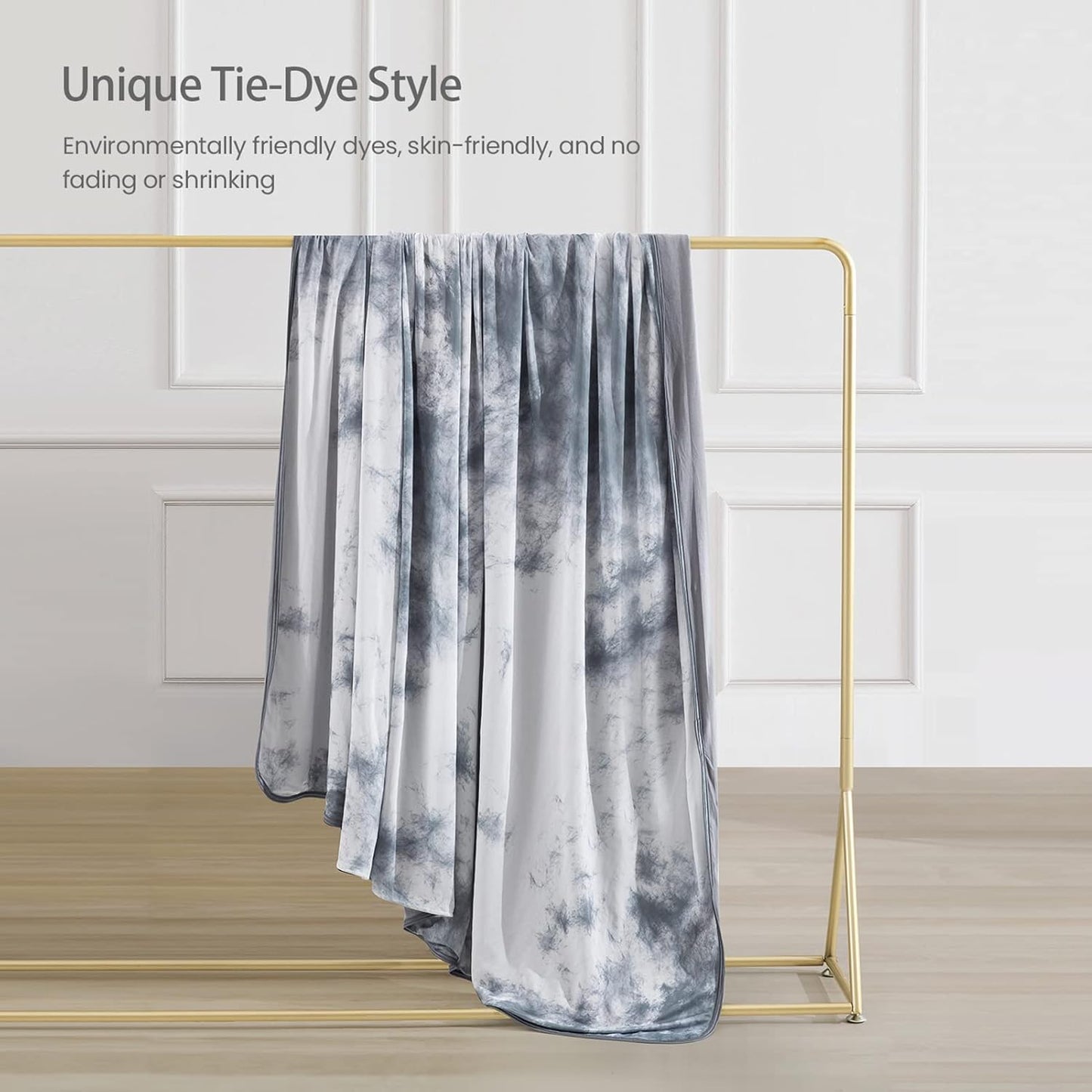 Tie-Dye Kühle Decke – Q-Max > 0.5, Beidseitig & Stilvoll Farbe Grau | Brehn