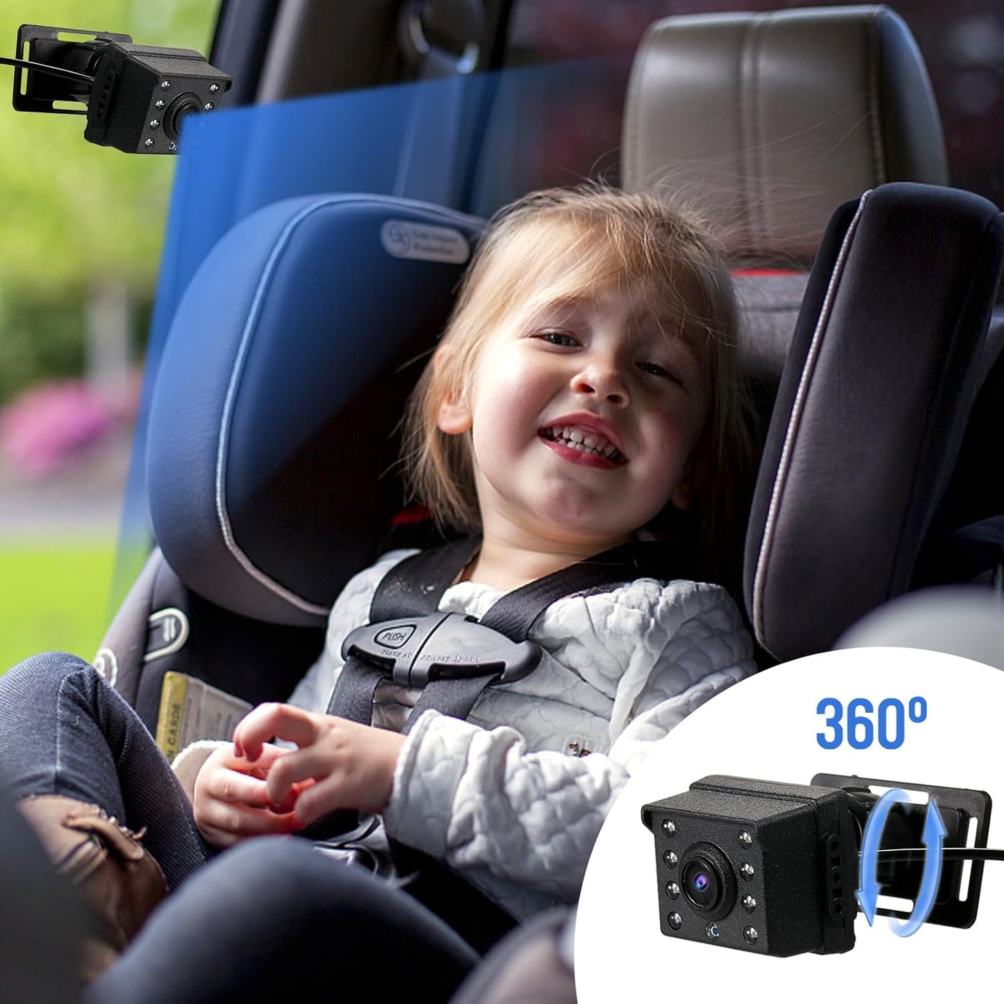 Baby-Autospiegel mit 1080P-Kamera und 4,3-Zoll-Bildschirm – Solvian