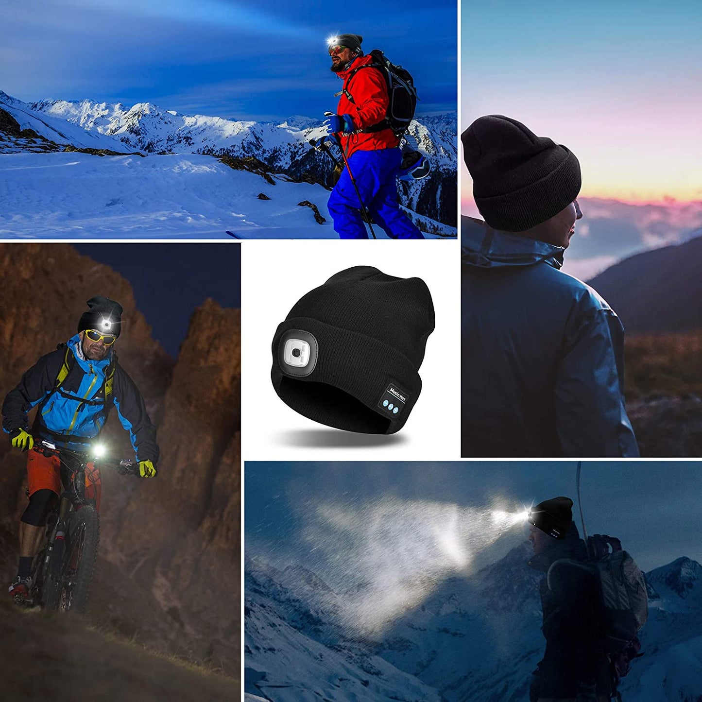 Bluetooth-Mütze mit Licht und kabellosen Kopfhörern