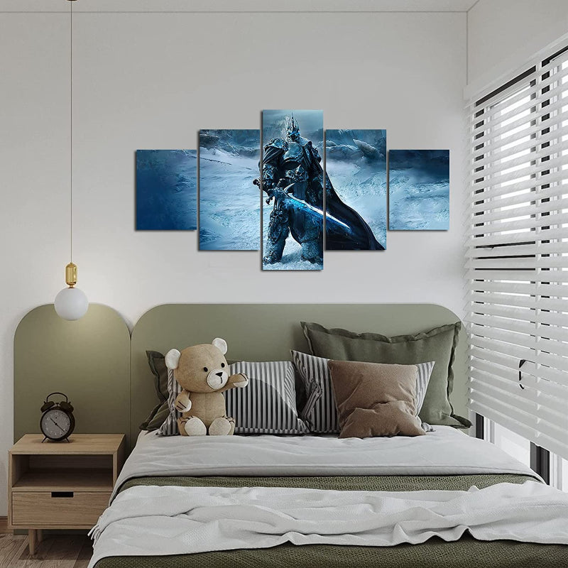 5-teilige Lich King Leinwand Wandkunst Malerei
