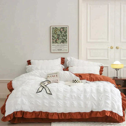 Icy Seersucker Sommer Cool Steppdecke Spitzen 4-teiliges Set | Brehn