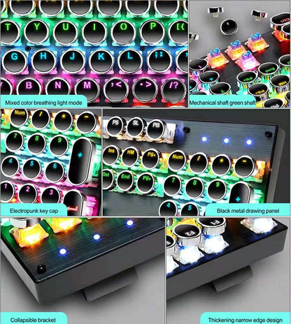 Mechanische Gaming-Tastatur mit 87 Tasten, RGB-Hintergrundbeleuchtung und blauen Schaltern