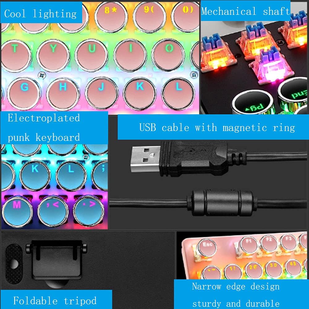 Mechanische Gaming-Tastatur mit 87 Tasten, RGB-Hintergrundbeleuchtung und blauen Schaltern