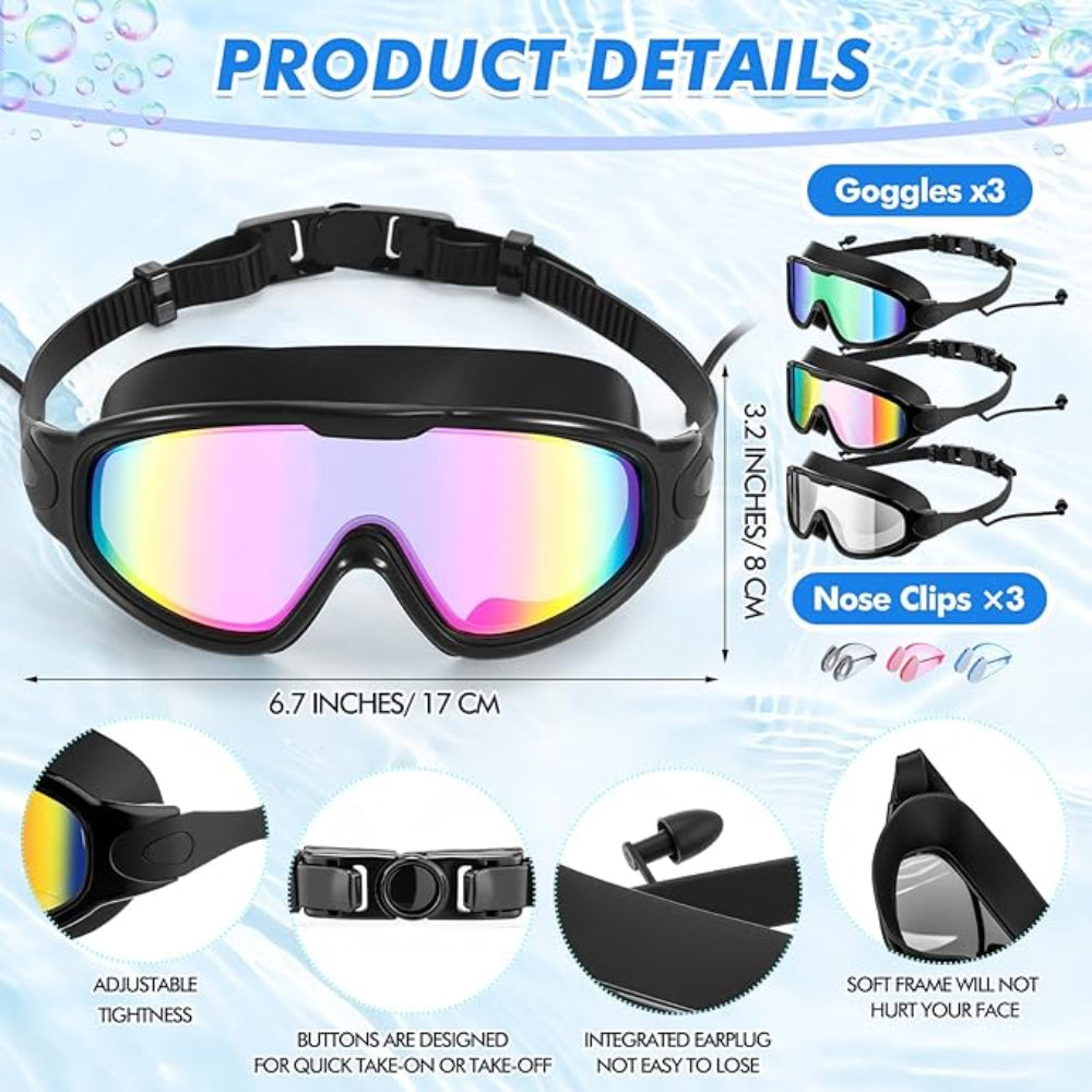 Schwimmbrille 3er-Set für Erwachsene & Kinder | Brehn