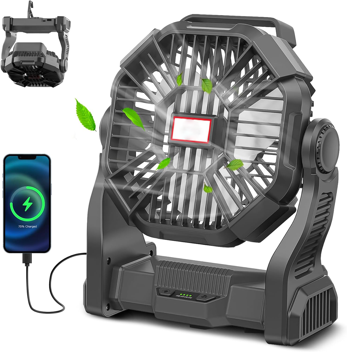 Tragbarer wiederaufladbarer Campingventilator | Brehn