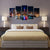 Set aus 5 Wandbildern mit Skyline-Motiv