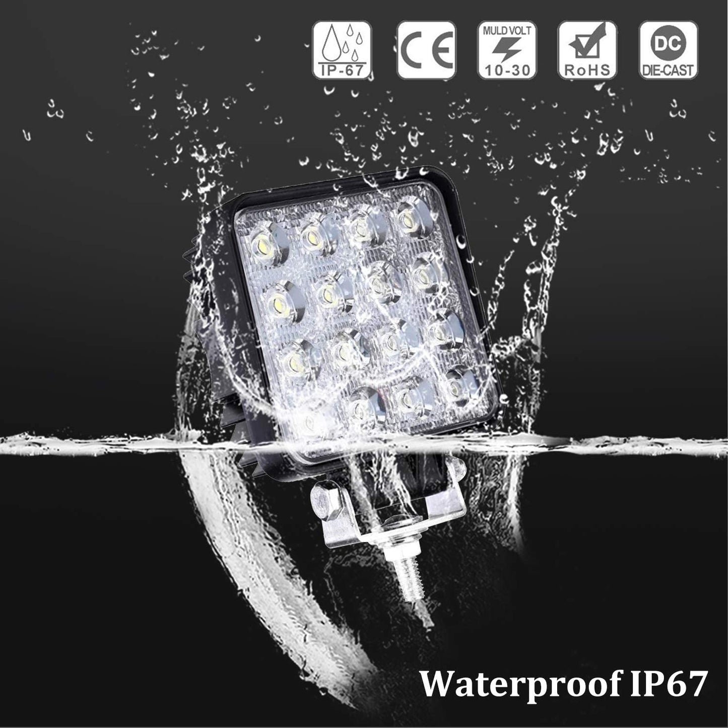 LED Arbeitsscheinwerfer 48W IP67 Rückfahrscheinwerfer 2X-10X | Brehn