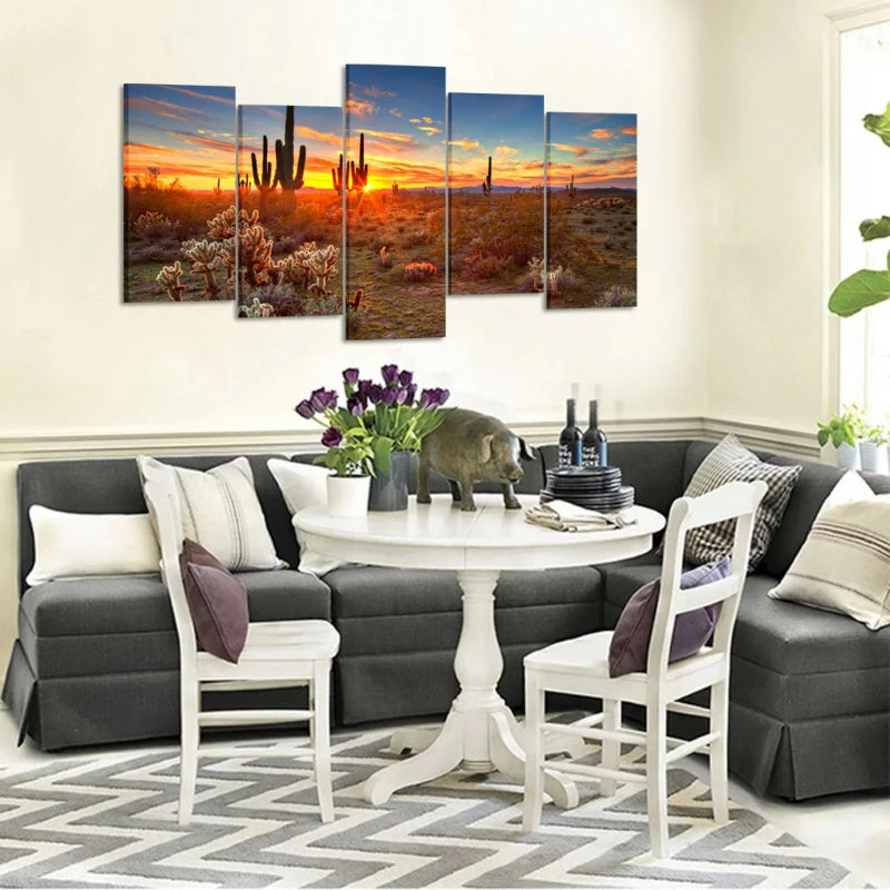 Set mit 5 Leinwandbildern mit natürlicher Wüstenlandschaft