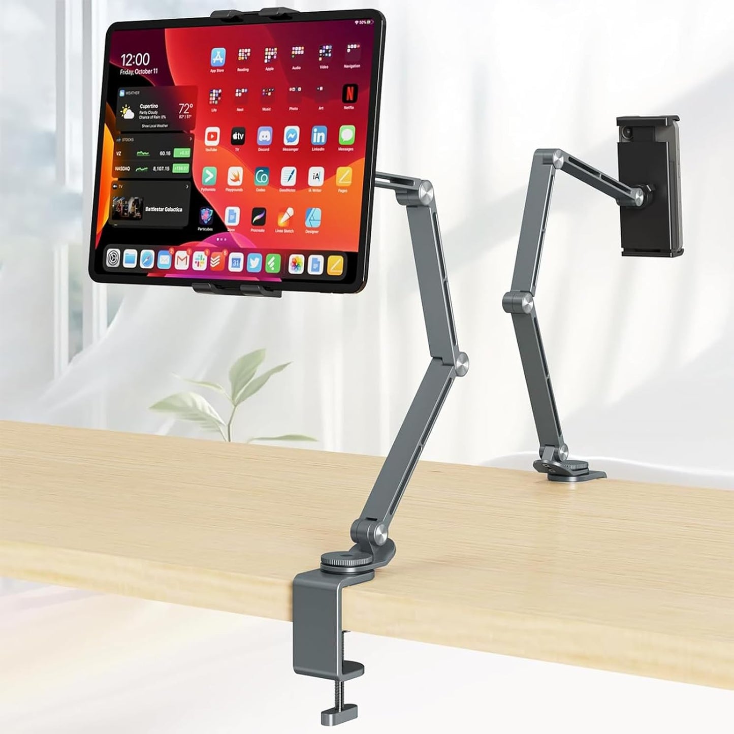 Verstellbarer Tablet-Tischständer aus Aluminium mit 360°-Drehung – Movaro