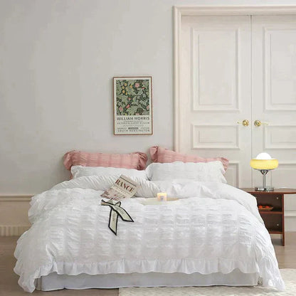 Icy Seersucker Sommer Cool Steppdecke Spitzen 4-teiliges Set | Brehn