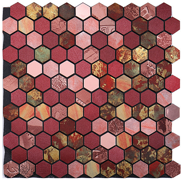 Modern Tile-Abziehen & Aufkleben Metall Mosaik Fliese Hexagon Abziehen & Aufkleben U-Bahn Fliese