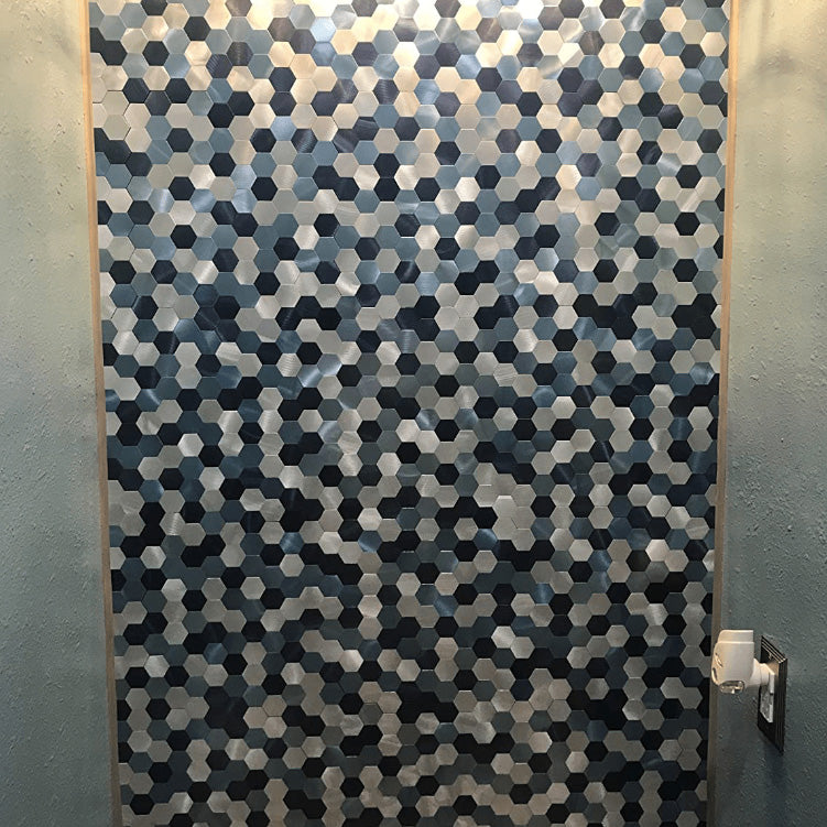 Modern Tile-Abziehen & Aufkleben Metall Mosaik Fliese Hexagon Abziehen & Aufkleben U-Bahn Fliese