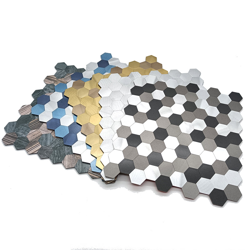 Modern Tile-Abziehen & Aufkleben Metall Mosaik Fliese Hexagon Abziehen & Aufkleben U-Bahn Fliese