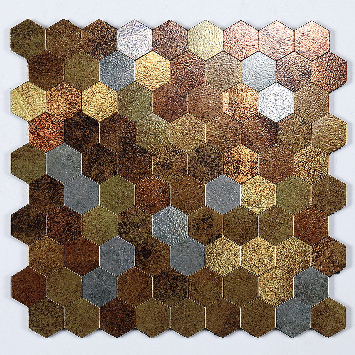 Modern Tile-Abziehen & Aufkleben Metall Mosaik Fliese Hexagon Abziehen & Aufkleben U-Bahn Fliese