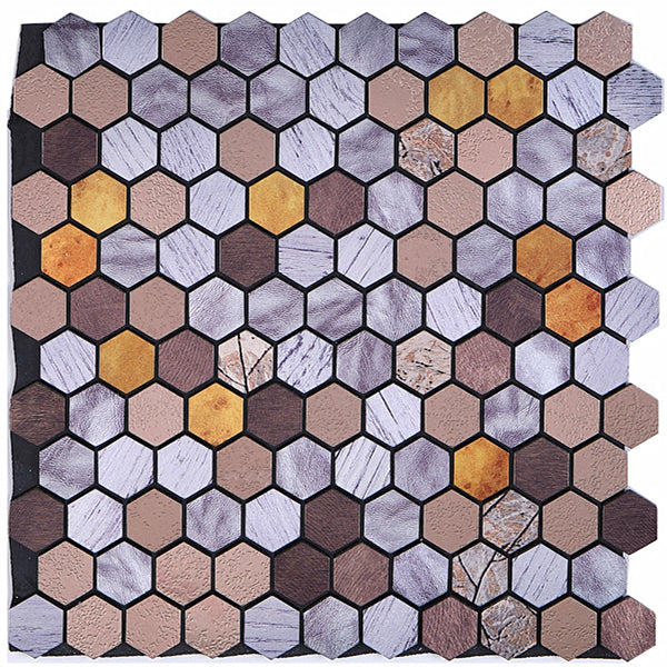 Modern Tile-Abziehen & Aufkleben Metall Mosaik Fliese Hexagon Abziehen & Aufkleben U-Bahn Fliese