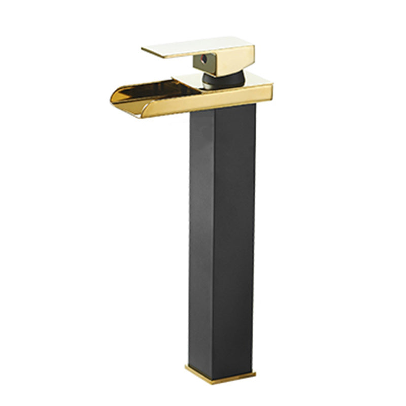 Brehn | Moderner Wasserfallauslauf Waschbeckenarmatur mit LED Messing Waschbeckenarmatur