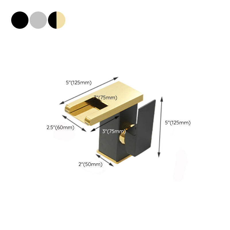 Brehn | Moderner Wasserfallauslauf Waschbeckenarmatur mit LED Messing Waschbeckenarmatur