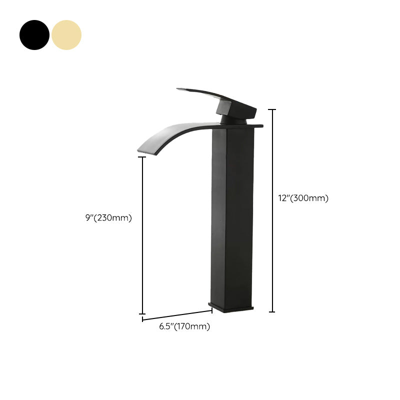 Brehn | Moderner Wasserfallauslauf Waschbeckenarmatur mit LED Messing Waschbeckenarmatur