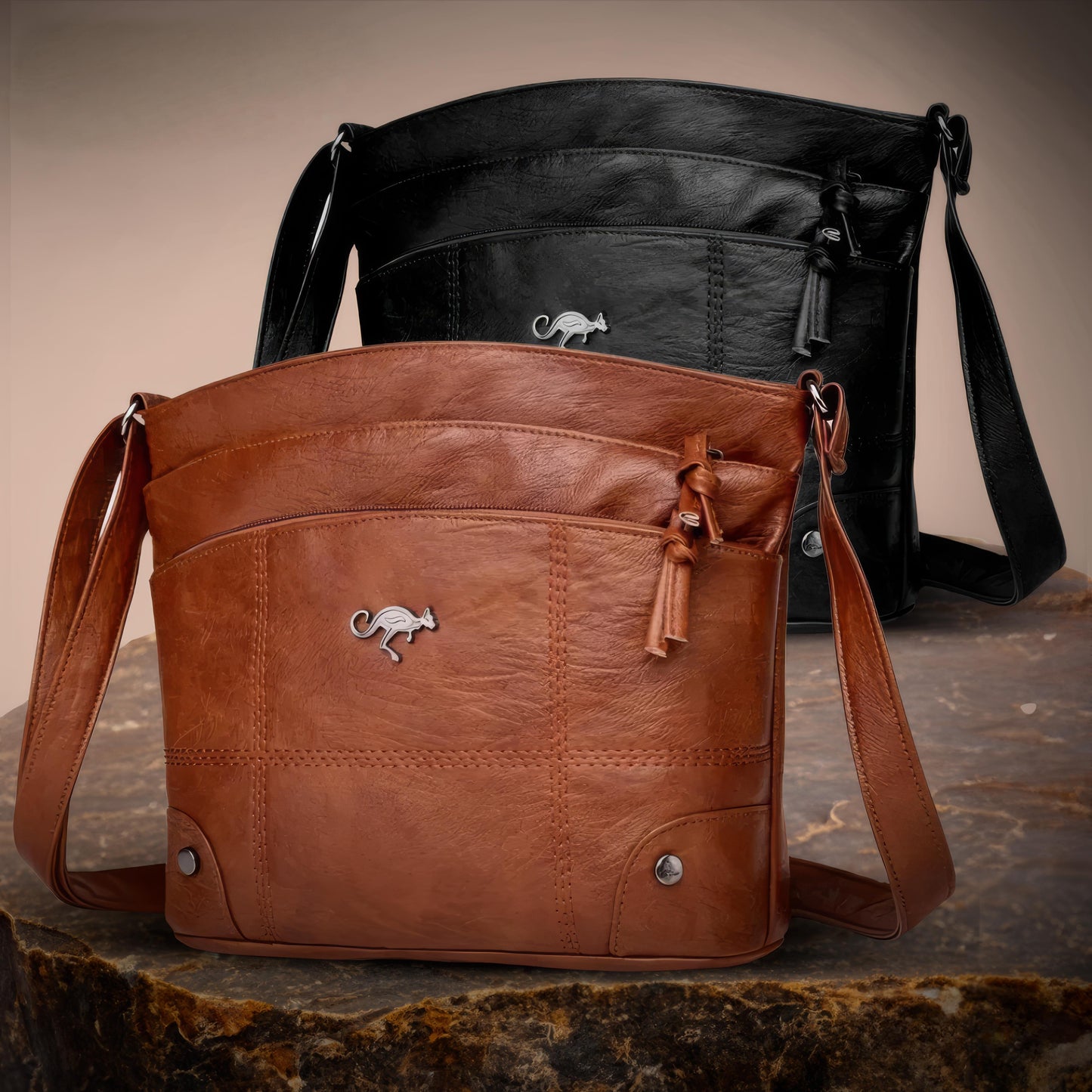 Damen Handtasche PU-Leder Kompakt und Stilvoll mit Geräumigen Taschen | Brehn