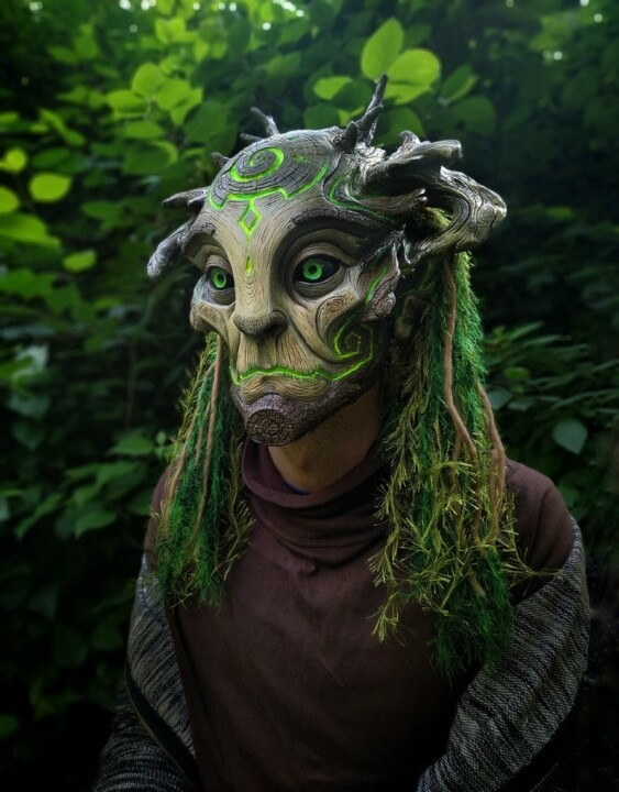 Waldgeistmaske des Grünen Mannes – Kostümzubehör