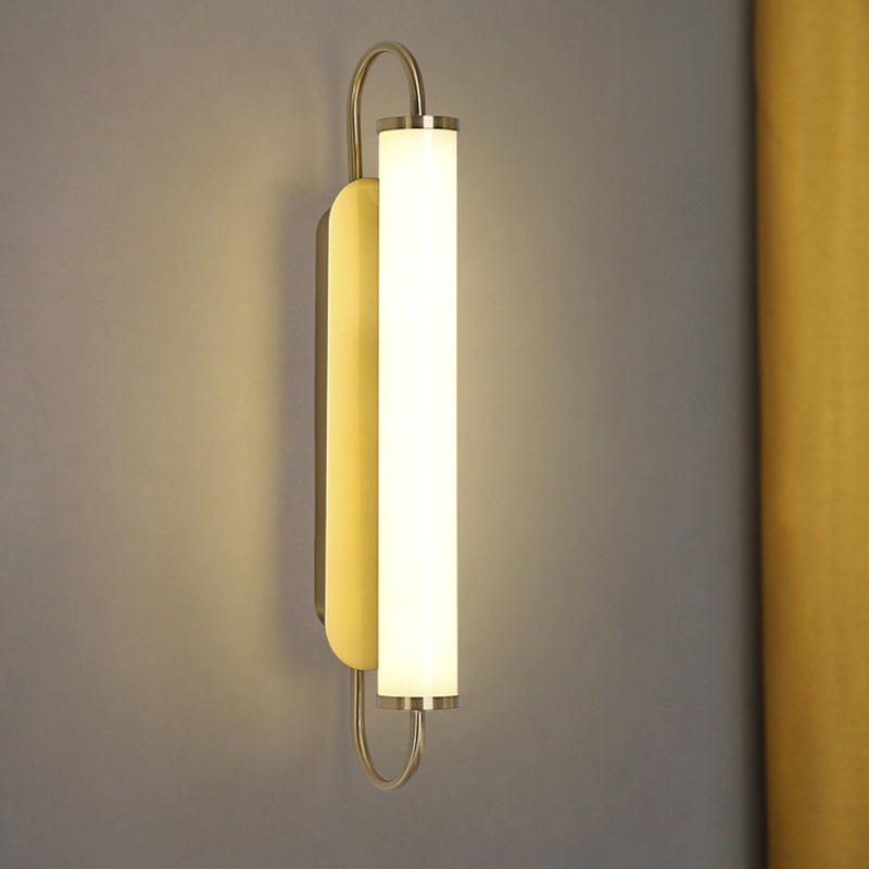 Arc Rechteck Metall Wand Sconce Post-Moderne LED Gold Wandmontage Leuchte mit Röhren-Acrylschirm | Brehn