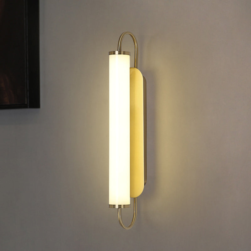 Arc Rechteck Metall Wand Sconce Post-Moderne LED Gold Wandmontage Leuchte mit Röhren-Acrylschirm | Brehn