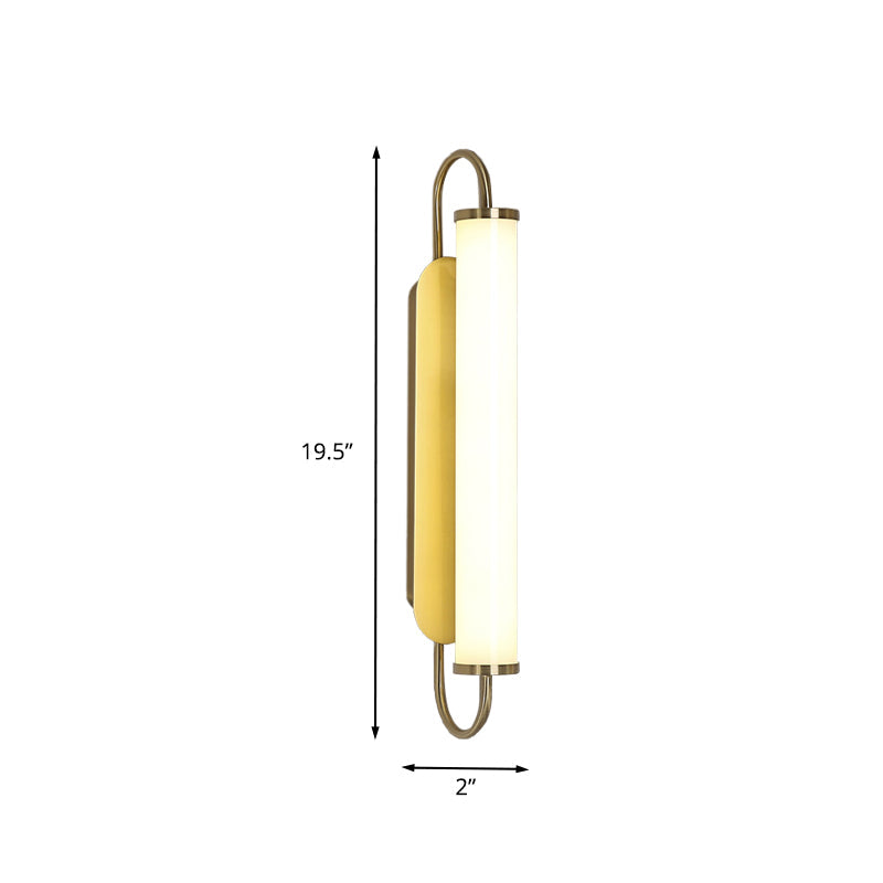 Arc Rechteck Metall Wand Sconce Post-Moderne LED Gold Wandmontage Leuchte mit Röhren-Acrylschirm | Brehn