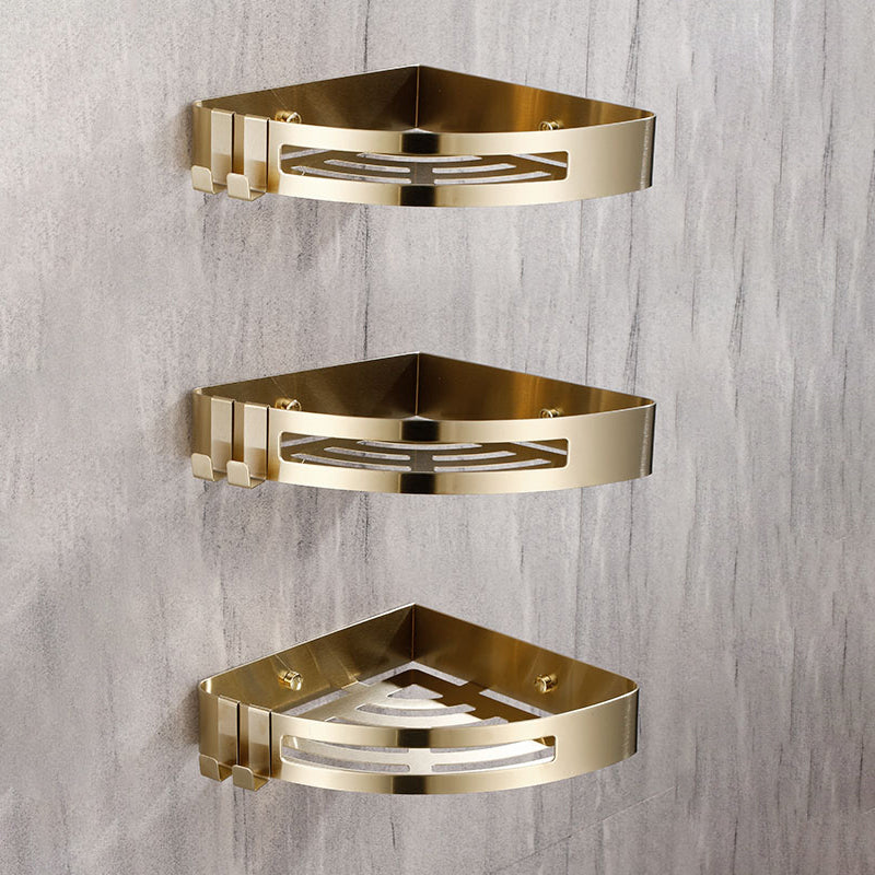 Brehn | Modern Gold/Silver 3-teiliges Badezimmer-Zubehörset, Bade-Regal