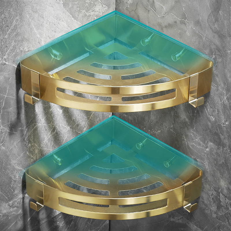 Brehn | Modern Gold/Silver 3-teiliges Badezimmer-Zubehörset, Bade-Regal
