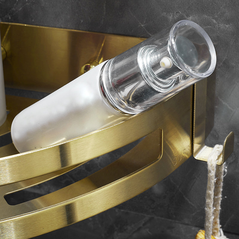 Brehn | Modern Gold/Silver 3-teiliges Badezimmer-Zubehörset, Bade-Regal