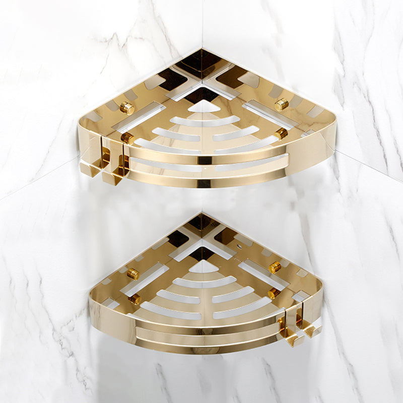 Brehn | Modern Gold/Silver 3-teiliges Badezimmer-Zubehörset, Bade-Regal
