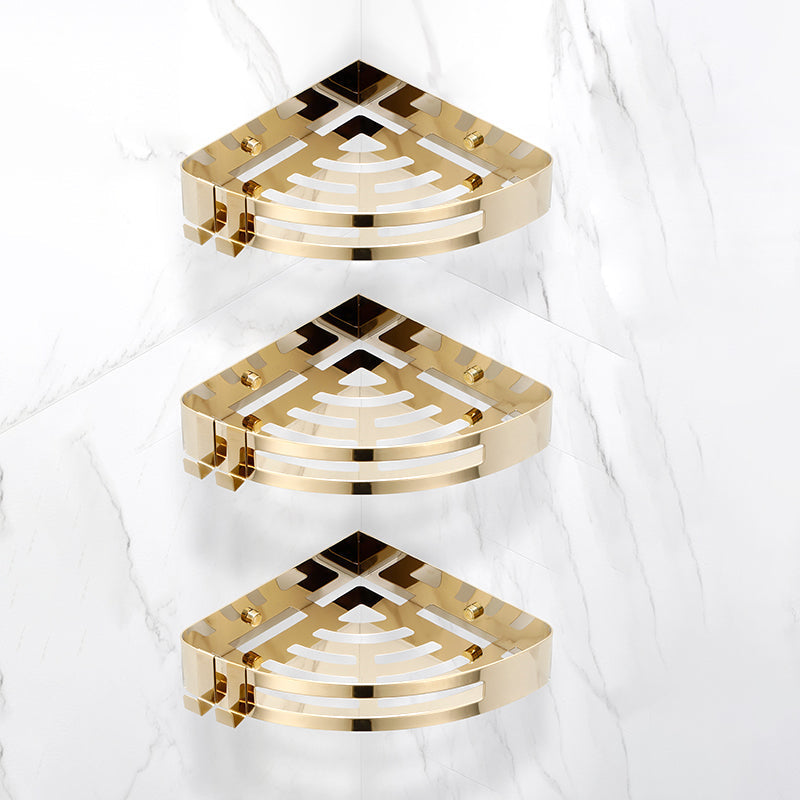 Brehn | Modern Gold/Silver 3-teiliges Badezimmer-Zubehörset, Bade-Regal