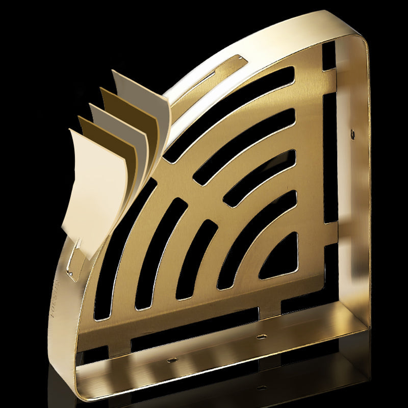 Brehn | Modern Gold/Silver 3-teiliges Badezimmer-Zubehörset, Bade-Regal