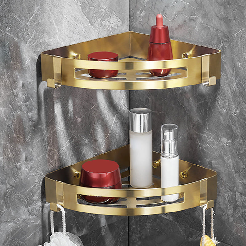 Brehn | Modern Gold/Silver 3-teiliges Badezimmer-Zubehörset, Bade-Regal