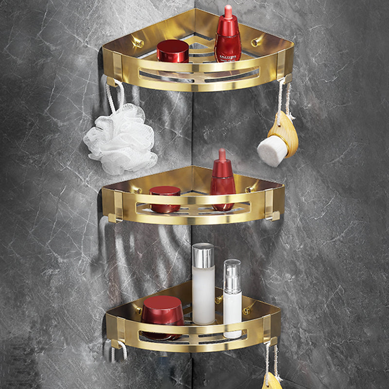 Brehn | Modern Gold/Silver 3-teiliges Badezimmer-Zubehörset, Bade-Regal