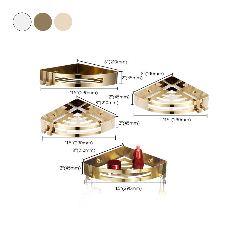Brehn | Modern Gold/Silver 3-teiliges Badezimmer-Zubehörset, Bade-Regal