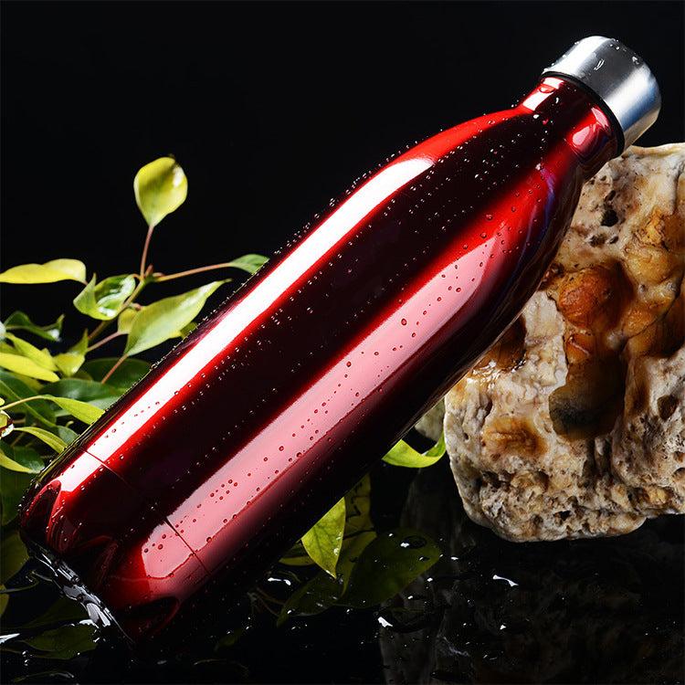 Damen Edelstahl Trinkflasche mit Holz-Optik Brehn