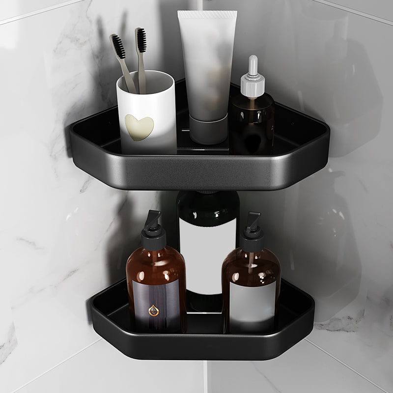 Matt schwarze Badezimmerzubehörset Modern anti-rust 1/2/3-teiliges Badezimmerregal