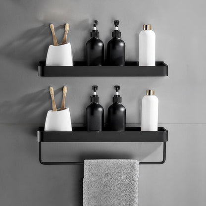 Matt Schwarz Badezimmer Set Modern 1/2 - Stück Edelstahl Badregal