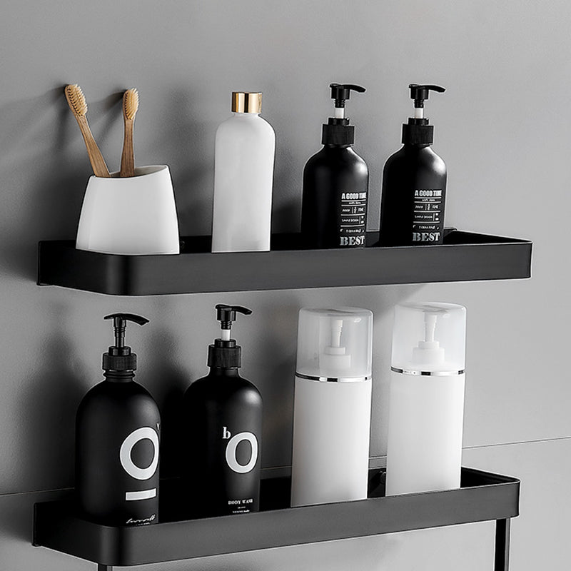 Matt Schwarz Badezimmer Set Modern 1/2 - Stück Edelstahl Badregal