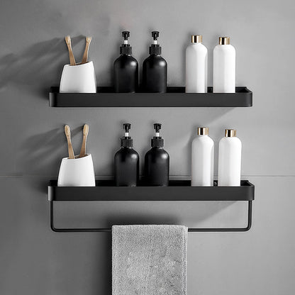 Matt Schwarz Badezimmer Set Modern 1/2 - Stück Edelstahl Badregal