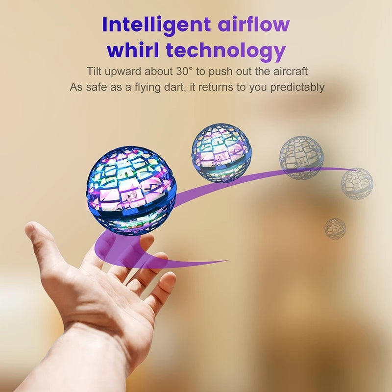 Flynova Pro fliegende Ball Spin Toy Handgesteuertes Drone-Hubschrauber 360 Grad drehendes Mini-UFO mit Licht Kinder Geschenke