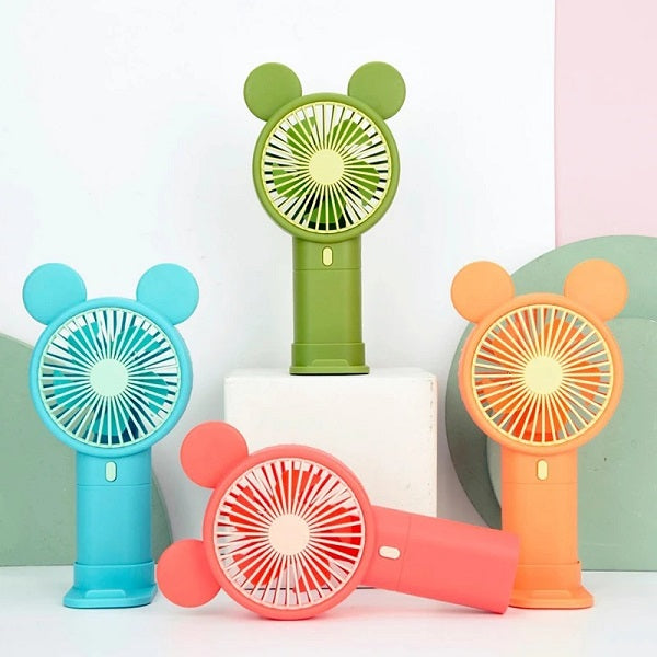 Mini wiederaufladbarer Cartoon Ventilator mit Telefonhalterbasis | Brehn