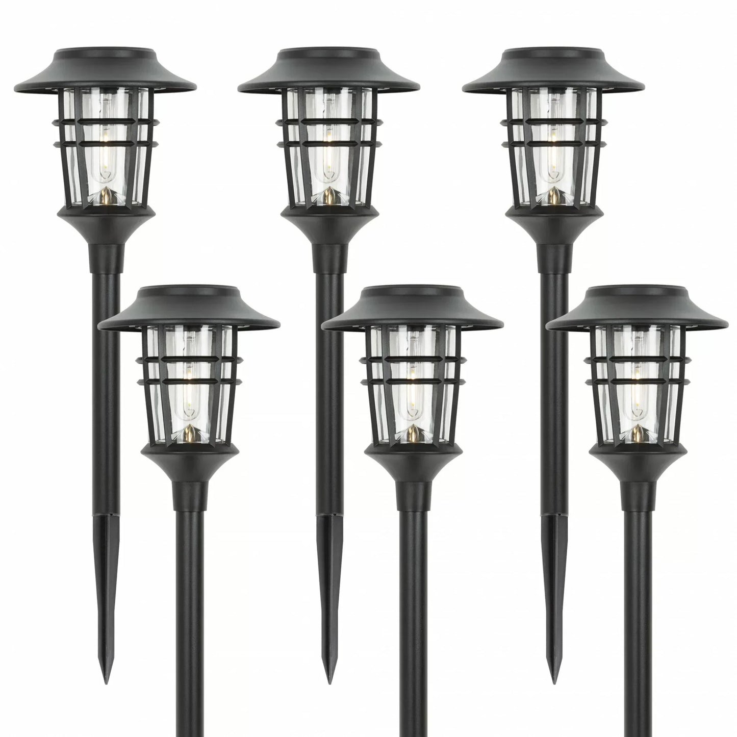 Premium Solar Fackel Gartenlampen - Set von 6