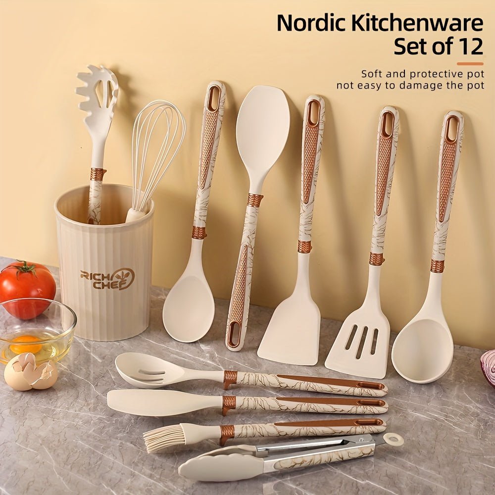 Brehn | Premium Kochen - Kochvergnügen mit dem eleganten Silikon-Küchenutensilien-Set
