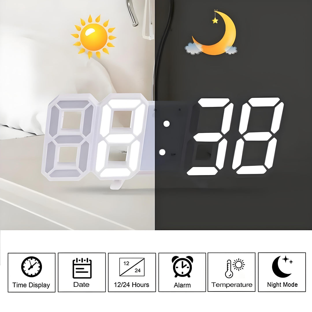 TimeSphere LED 3D Digitaluhr mit Kalender und Temperaturanzeige | Brehn