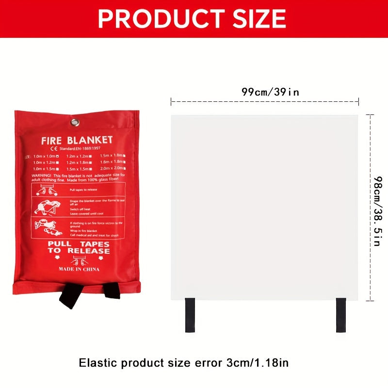 Feuerfestes Fiberglas-Feuerdecke – Kompakte Sicherheitsdecke für Zuhause, Küche und Auto | Brehn
