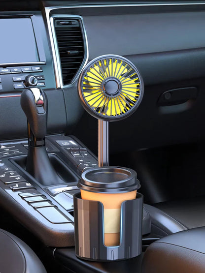 2-in-1 Auto Becherhalter Ventilator mit einstellbarer Kühlung und USB-Ladung | Brehn