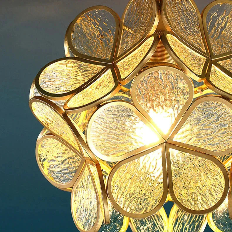 Brehn | Moderne Blumenform Glas LED Pendelleuchte
